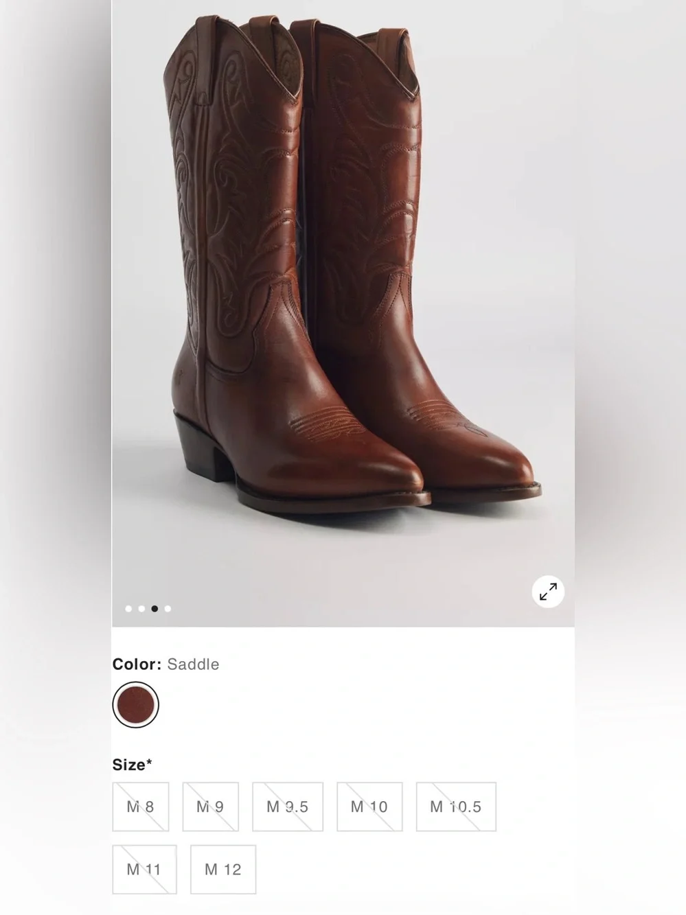 Frye Bruce Pull On Boots in Saddle Size 11 NIB
